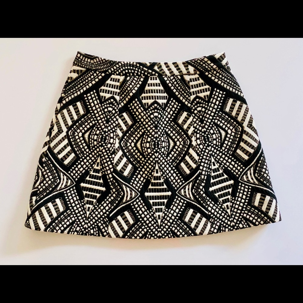Alice + Olivia Geometric A-Line Mini Skirt